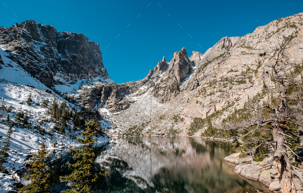 Emerald Lake, Rocky Mountains, Colorado, USA. - Stock Photo - Images