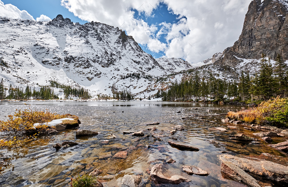 Lake Helene, Rocky Mountains, Colorado, USA. - Stock Photo - Images