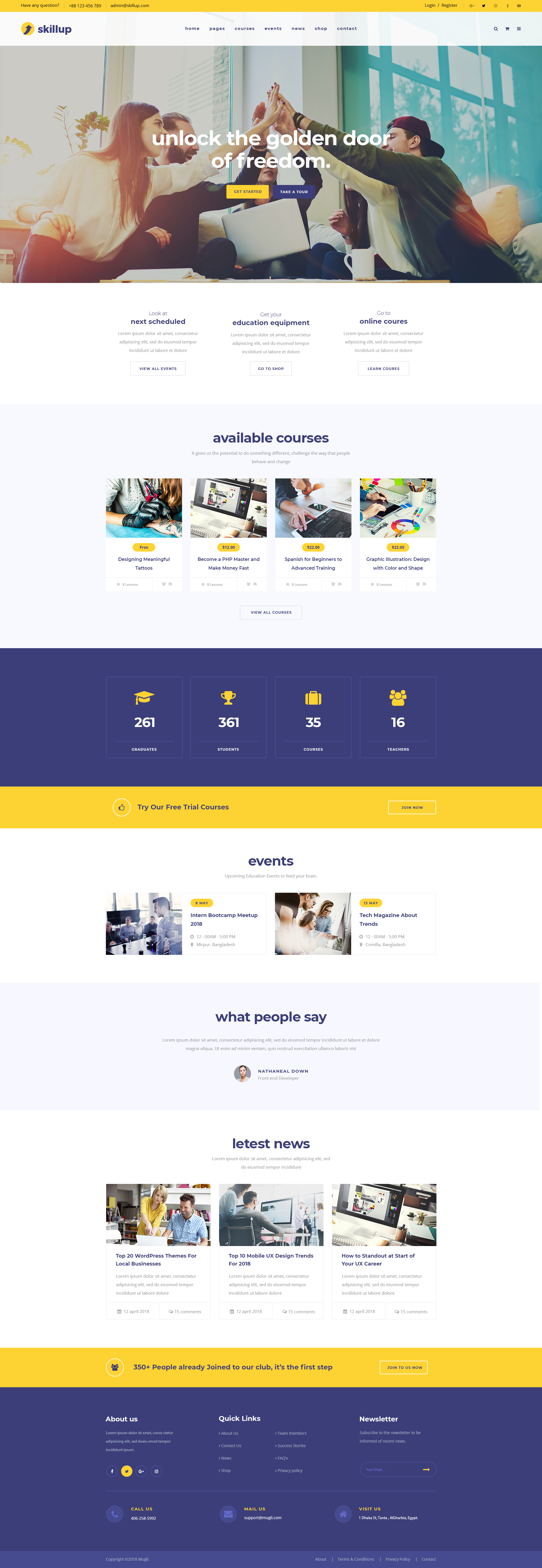 skillup - Education PSD Template for Training and Education Center by Mugli