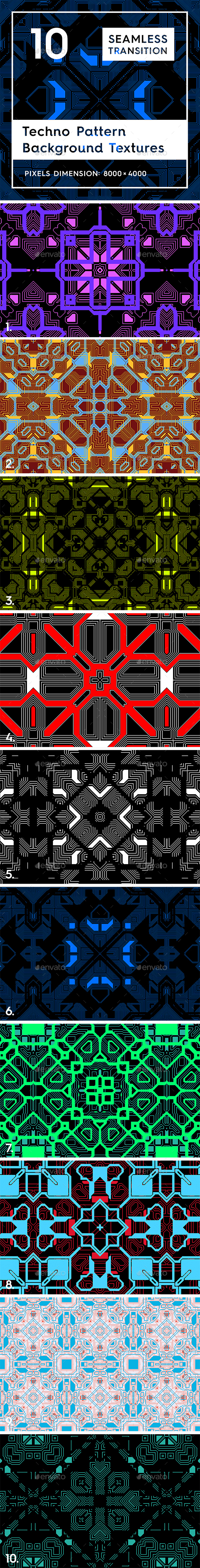 10 Techno Pattern Background Textures - Tech / Futuristic Backgrounds