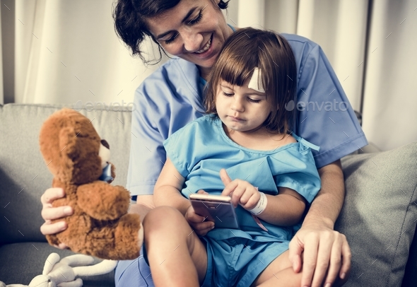 Young sick girl is staying at the hospital Stock Photo by Rawpixel
