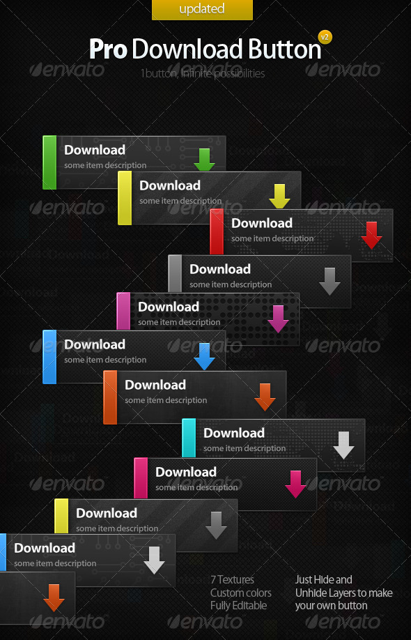 Pro Download Button - Buttons Web Elements