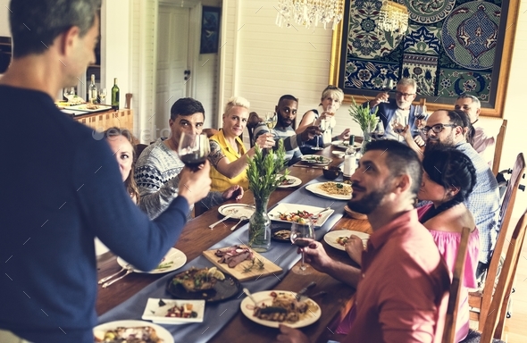 Group of diverse friends are having a dinner together Stock Photo by Rawpixel