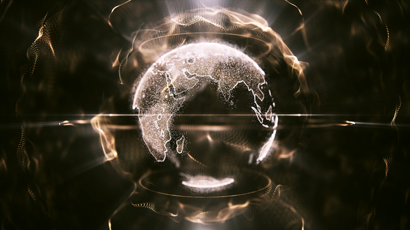 Golden Particle Earth Abstract