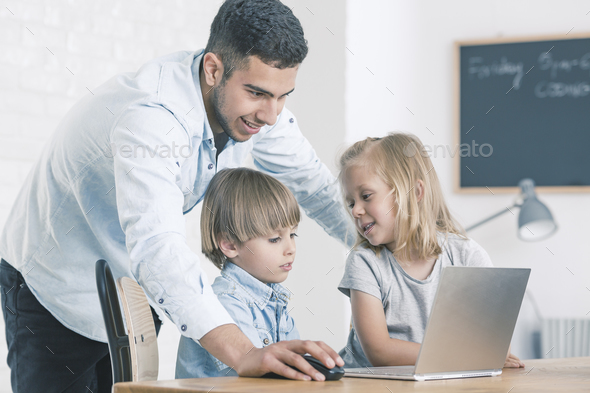 Students in computer science class - Stock Photo - Images