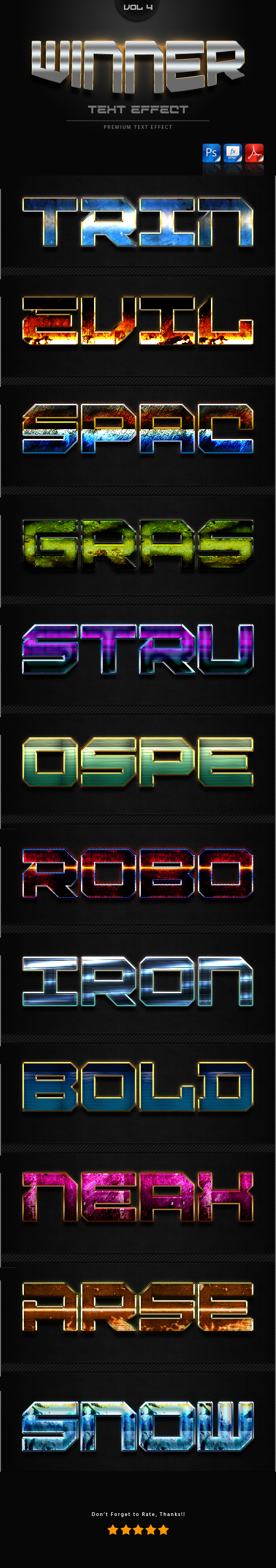 Winner Text Effect Styles Vol 4 - Text Effects Styles