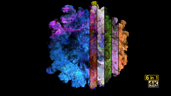 Color 3D Smoke Explosion Shockwave Effect and Divergent Wave