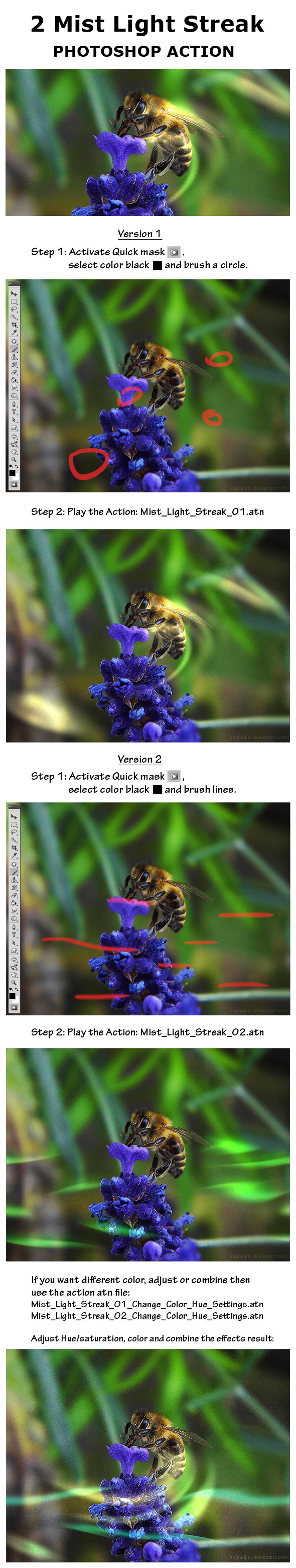2 Mist Light Streak Photoshop Action - Utilities Actions