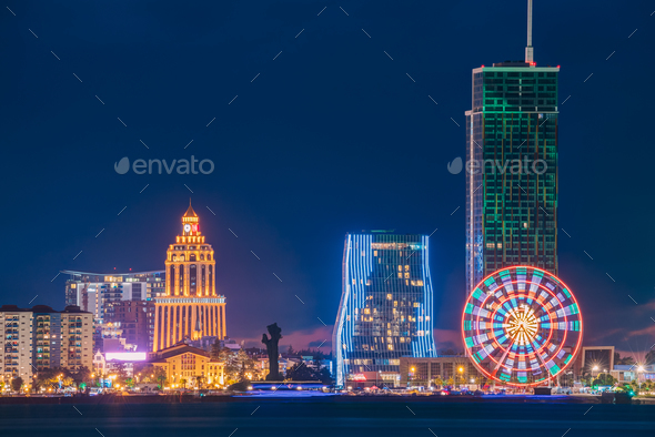 Batumi, Adjara, Georgia. Modern Architecture In Seafront Promena - Stock Photo - Images