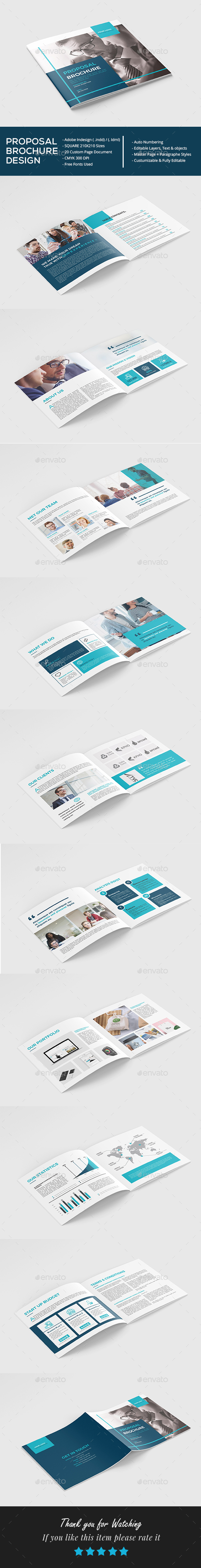 Square Proposal Brochure - Brochures Print Templates