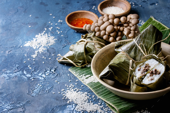 Rice piramidal dumplings - Stock Photo - Images