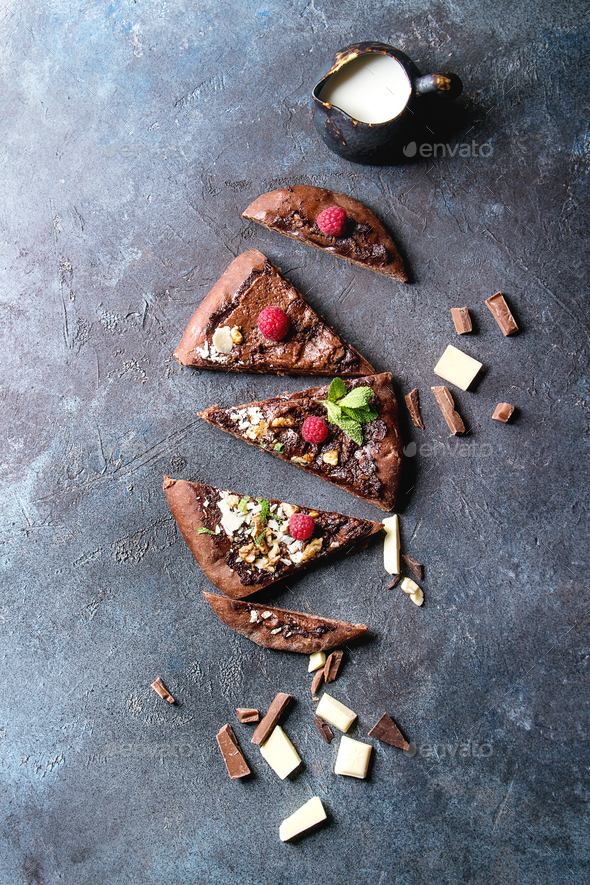 Dessert chocolate pizza - Stock Photo - Images