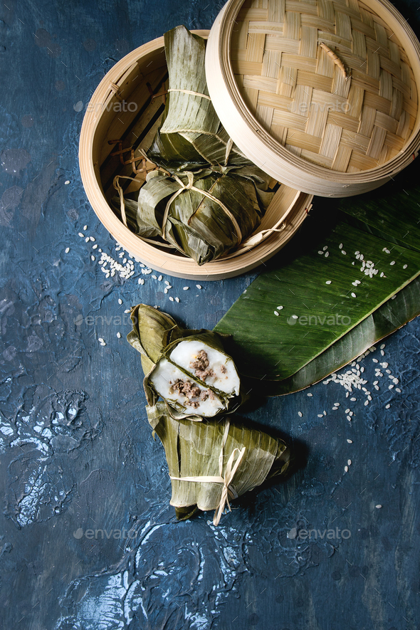 Rice piramidal dumplings - Stock Photo - Images