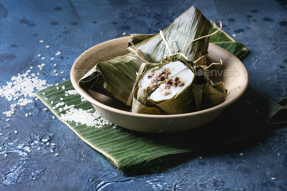 Rice piramidal dumplings - Stock Photo - Images
