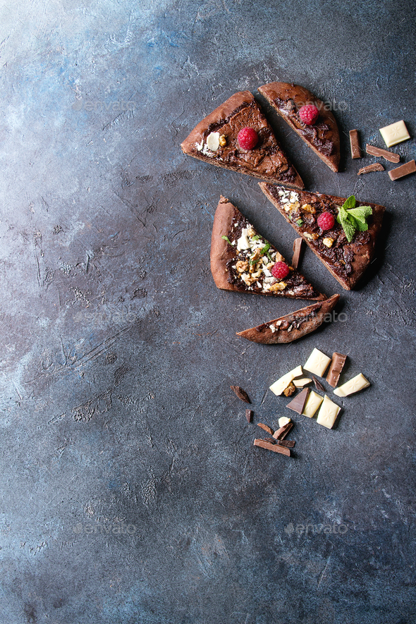 Dessert chocolate pizza - Stock Photo - Images