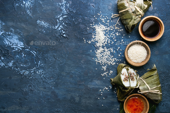Rice piramidal dumplings - Stock Photo - Images