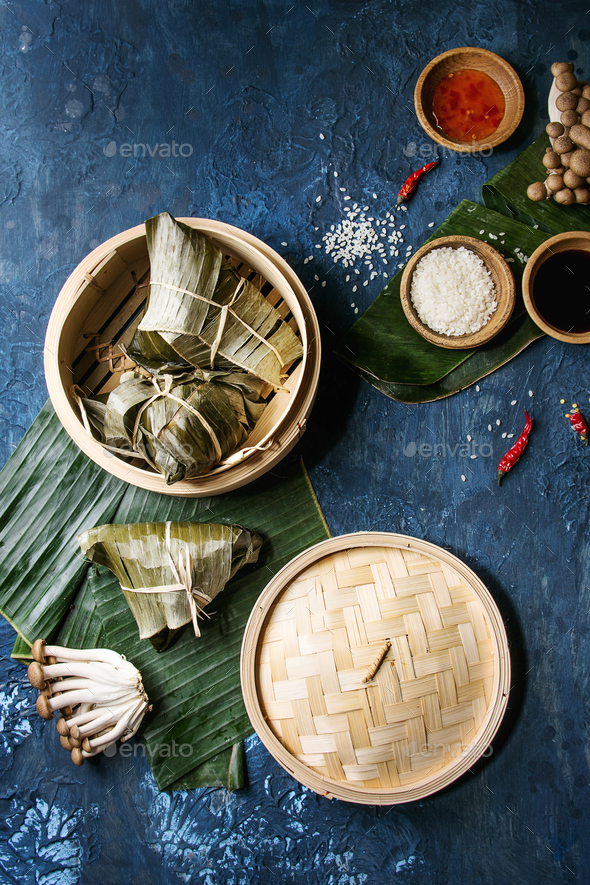Rice piramidal dumplings - Stock Photo - Images