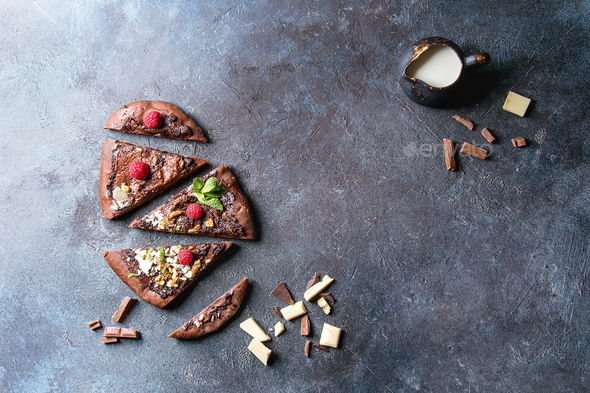 Dessert chocolate pizza - Stock Photo - Images