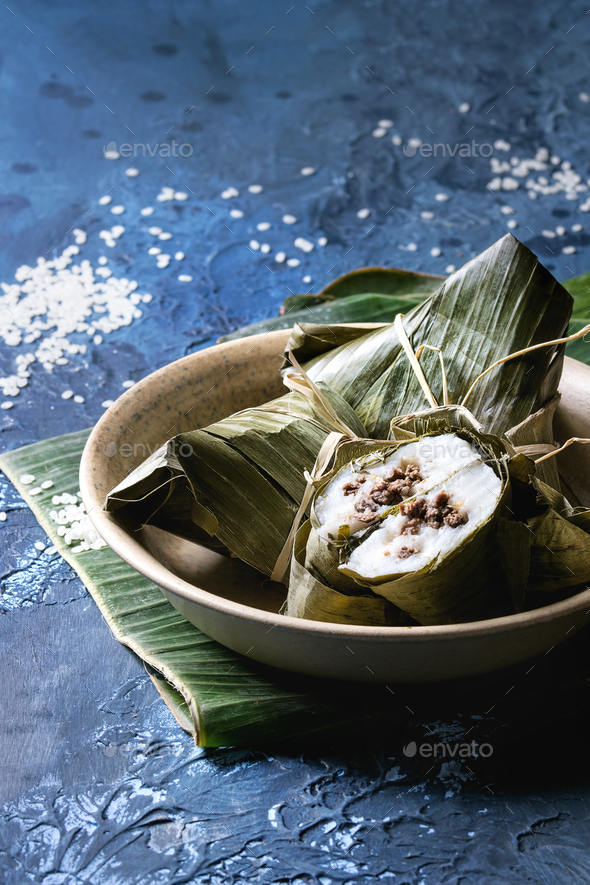 Rice piramidal dumplings - Stock Photo - Images