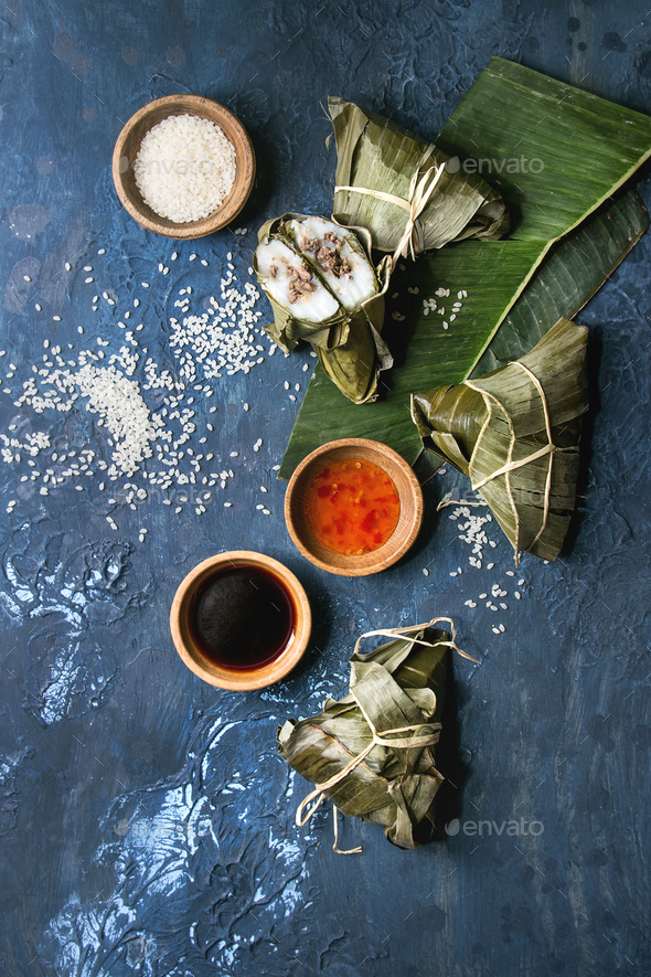 Rice piramidal dumplings - Stock Photo - Images