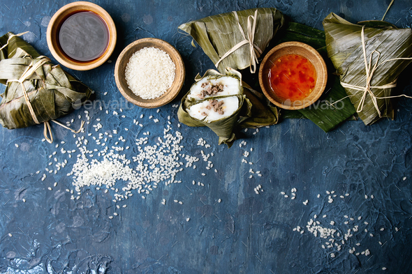 Rice piramidal dumplings - Stock Photo - Images