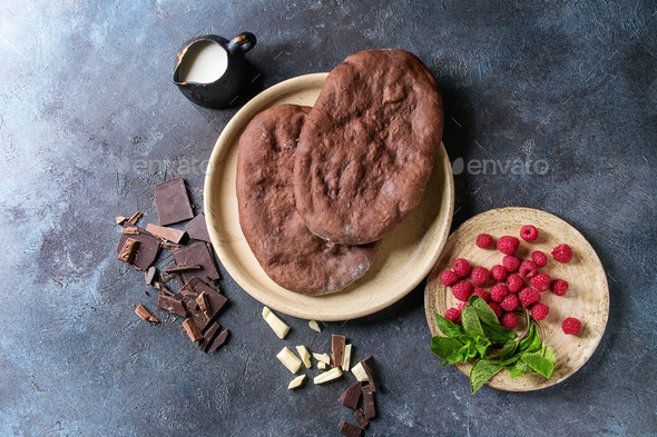 Dessert chocolate pizza - Stock Photo - Images