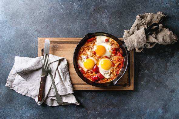 Fried egg with vegetables - Stock Photo - Images