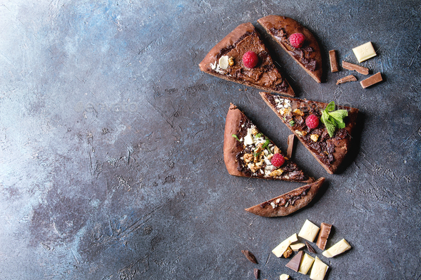 Dessert chocolate pizza - Stock Photo - Images