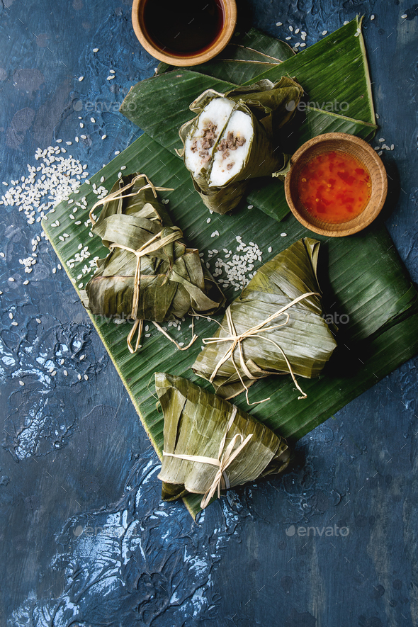 Rice piramidal dumplings - Stock Photo - Images