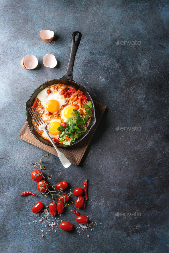 Fried egg with vegetables - Stock Photo - Images