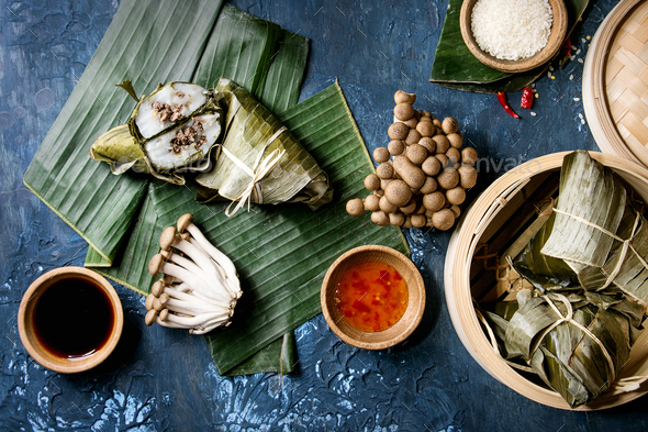 Rice piramidal dumplings - Stock Photo - Images