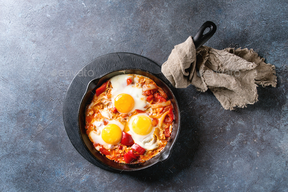 Fried egg with vegetables - Stock Photo - Images