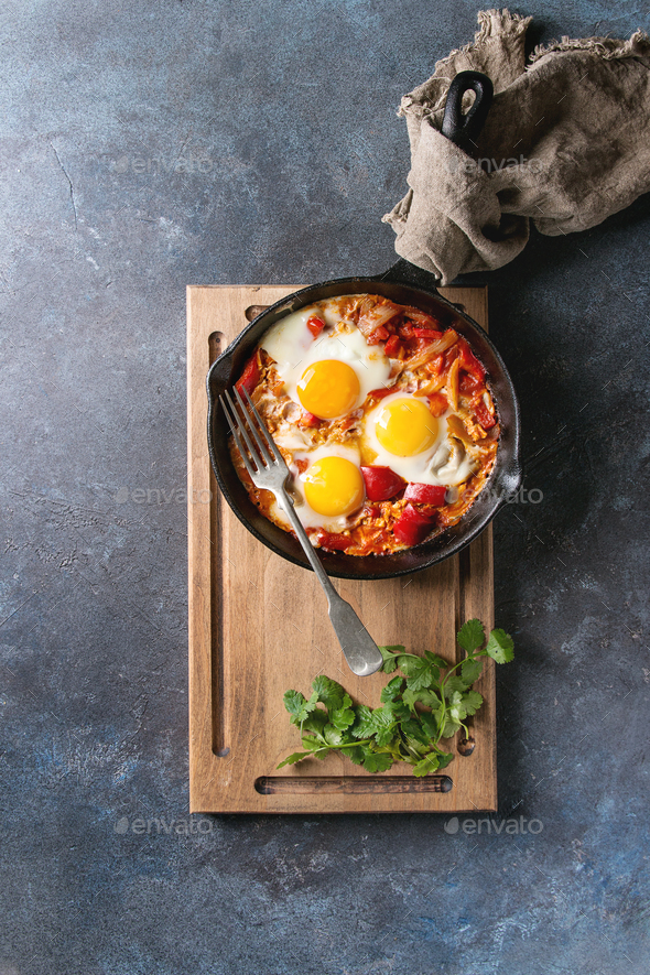 Fried egg with vegetables - Stock Photo - Images