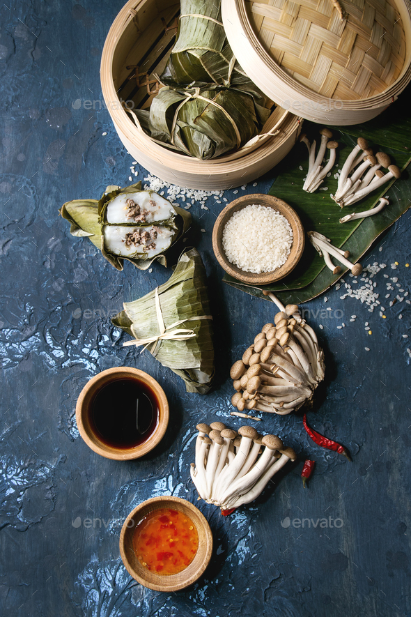 Rice piramidal dumplings - Stock Photo - Images