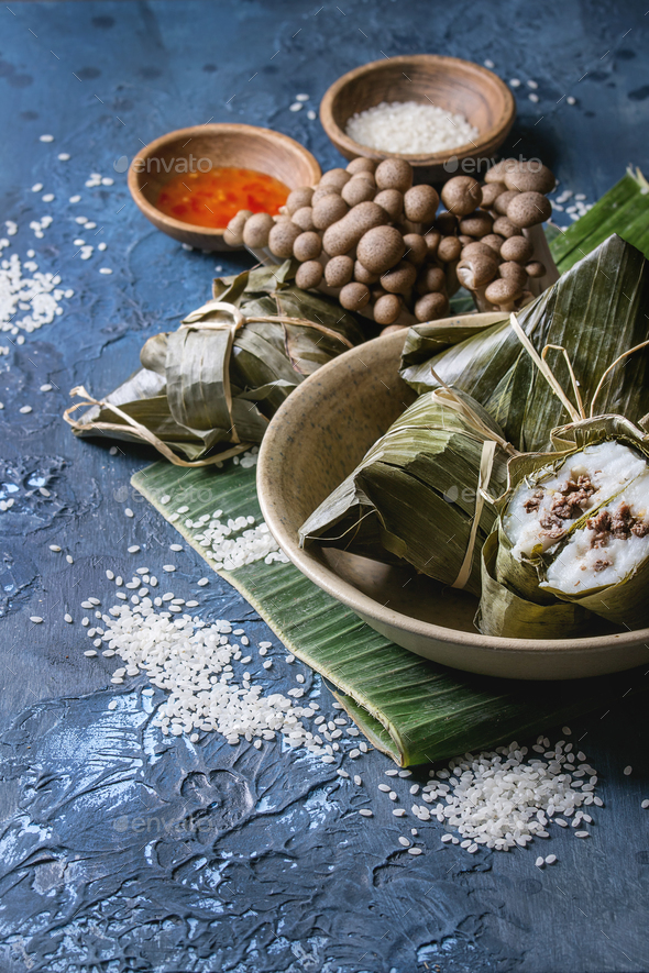 Rice piramidal dumplings - Stock Photo - Images