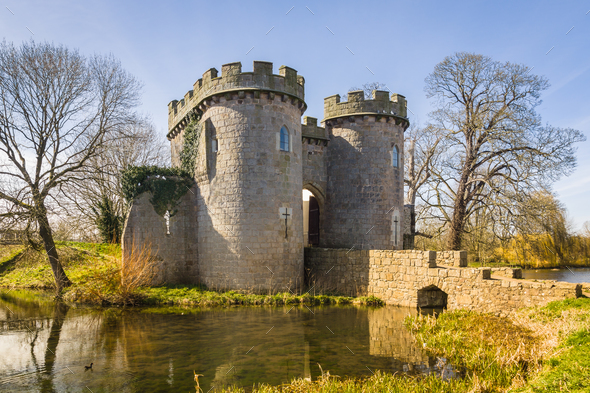 Whittington Castle Shropshire England - Stock Photo - Images