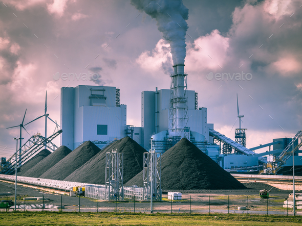 Old fashioned industrial coal powered electricity plant Stock Photo by CreativeNature_nl