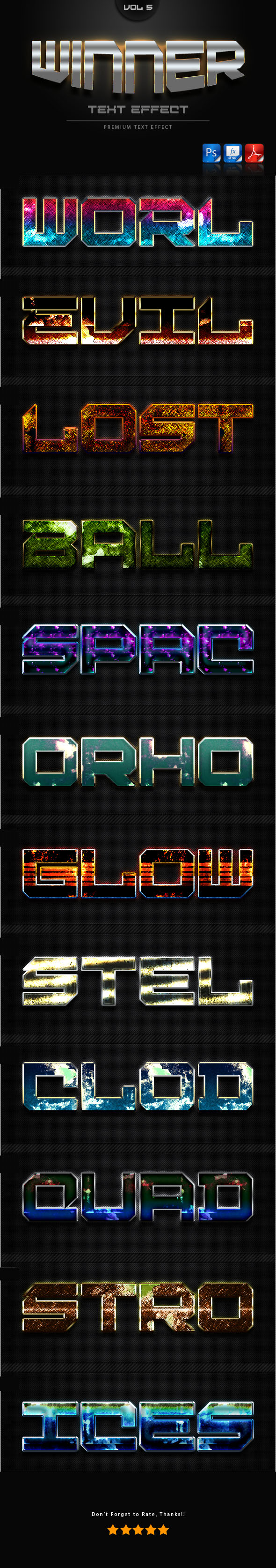 Winner Text Effect Styles Vol 5 - Text Effects Styles