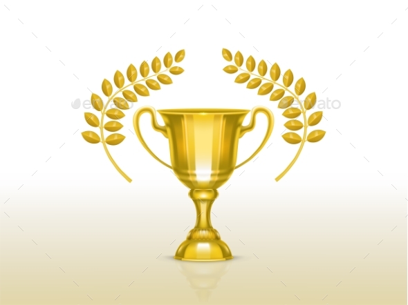 Vector 3d Realistic Cup with Olive Branches - Man-made Objects Objects
