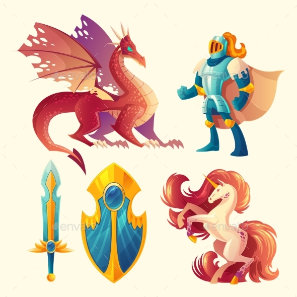 Vector Set of Fantasy Game Design Objects - Miscellaneous Vectors