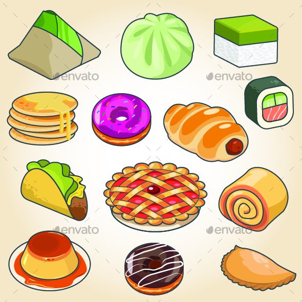 Traditional Food Icons - Food Objects