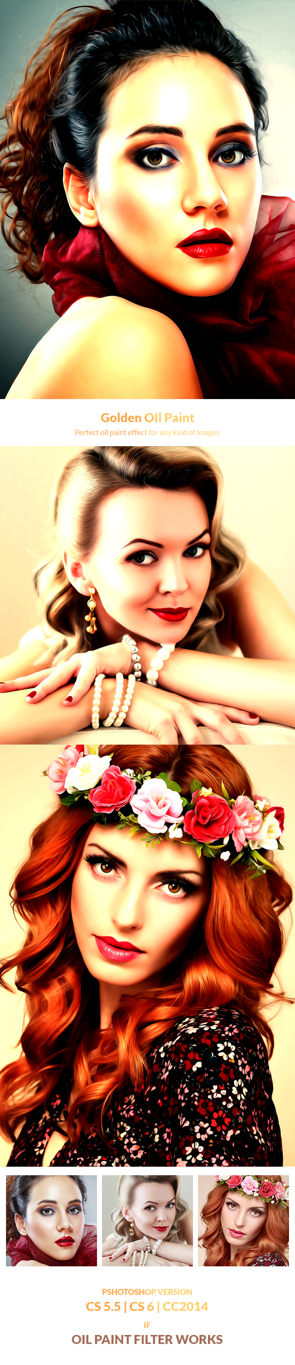 Golden Oil Paint - Photo Effects Actions