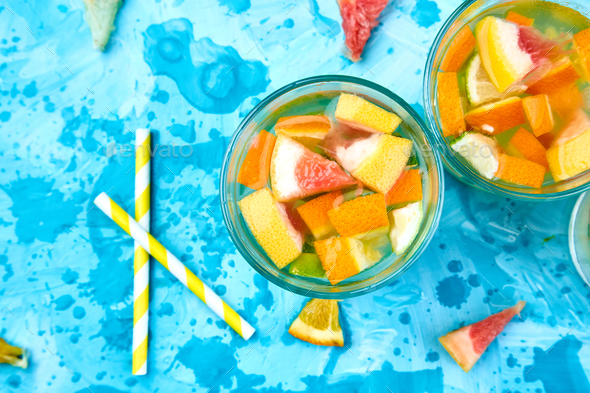 Healthy Detox citrus water or lemonade. - Stock Photo - Images