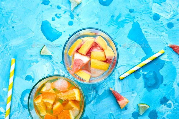 Healthy Detox citrus water or lemonade. - Stock Photo - Images