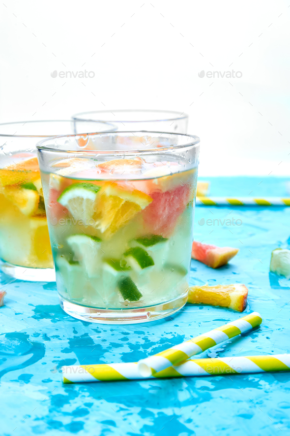 Healthy Detox citrus water or lemonade. - Stock Photo - Images