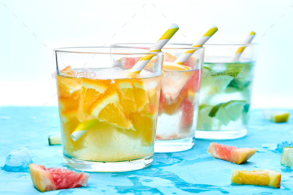 Healthy Detox citrus water or lemonade. - Stock Photo - Images