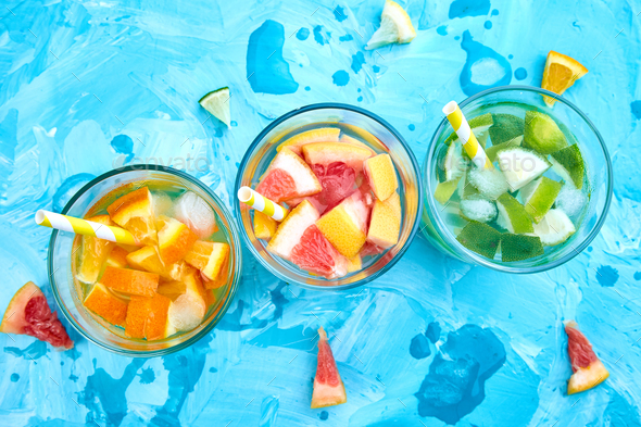 Healthy Detox citrus water or lemonade. - Stock Photo - Images