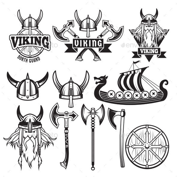 Medieval Warriors and His Weapons - Decorative Symbols Decorative
