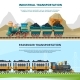 Banners Template with Train Illustrations