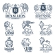 Design Template of Logos or Badges with Lions